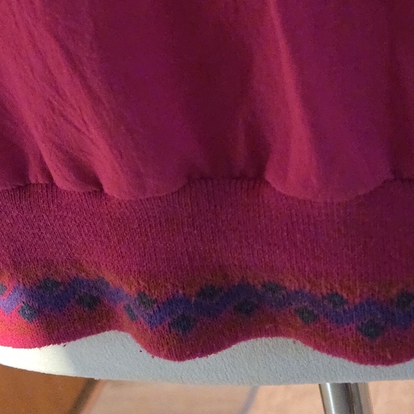 BonWorth Fuchsia Pullover Blouse Women’s L/XL – Purple Embroidery Collar & Hem - Picture 5 of 12